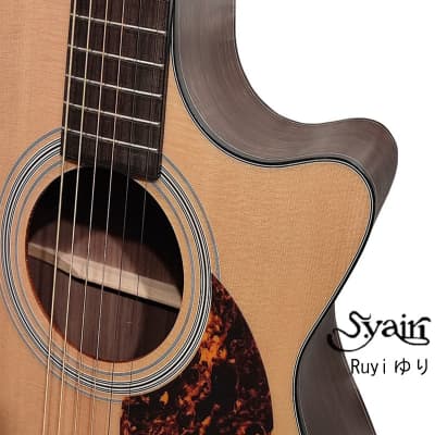 S.yairi Ruyi ゆり solid sitka spruce & claro walnut cutaway acoustic guitar image 7