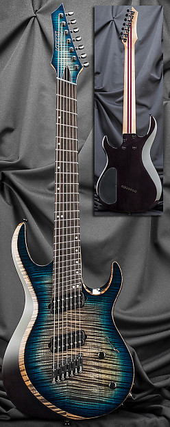 Kiesel Carvin AM7 Aries 24 Fret Multiscale Fanned Fret Bolt On Neck 7 String Guitar Saphire Blue