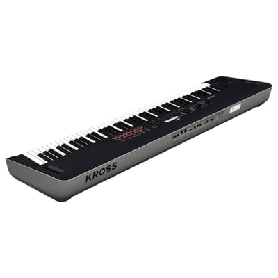 Korg KROSS288 Synthesizer 88 Note Dark Blue w/ Stand, Sustain Pedal, and Geartree Cloth image 5