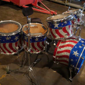 Spaun Custom 2000's American Flag Complete Drum Set image 4