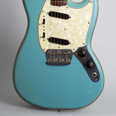 Fender  Duo-Sonic II Solid Body Electric Guitar (1966), ser. #145972, original grey hard shell case. image 3