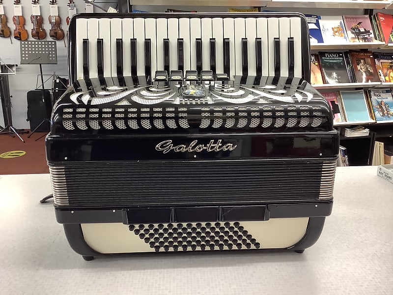 Galotta 72 Bass Piano Accordion Needs Work Case Included Black image 1