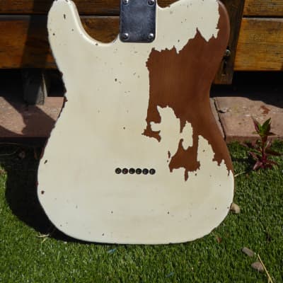 DY Guitars Rick Parfitt / Status Quo tribute white relic tele body PRE-BUILD ORDER image 12