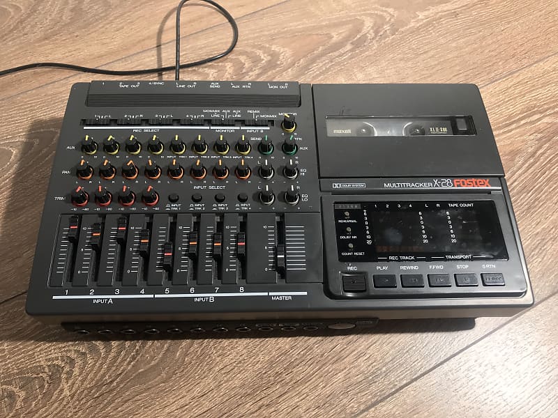 Fostex X28 multitrack cassette recorder with mixer PSU and Reverb