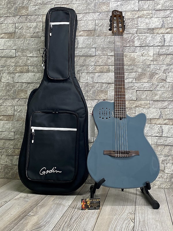 Godin #052387 Multiac Mundial Arctik Blue 6 String RH Nylon Acoustic Electric Guitar with Gigbag image 1