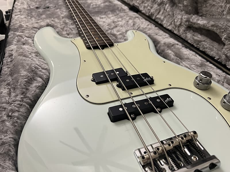 Fender PJ Bass Guitar 2021 Sonic Blue | Reverb
