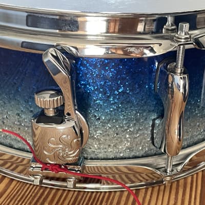 Sakae 12X5 Maple Snare 2014  - Blue Sparkle Fade image 4