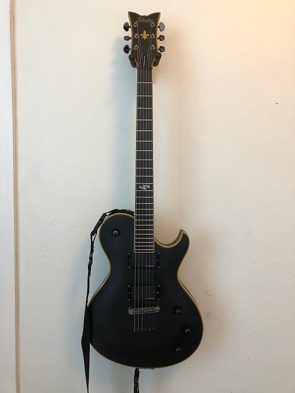 Schecter Blackjack ATX Solo-6 black satin/yellow trim | Reverb