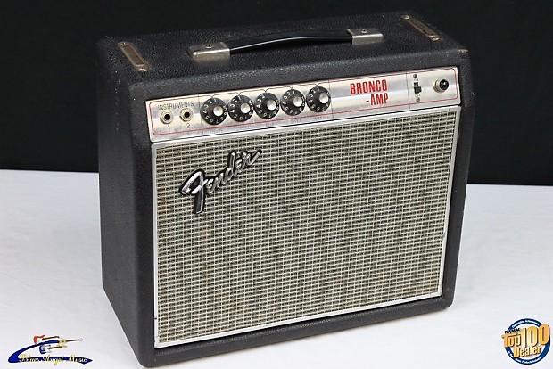 Vintage 1967 Fender Bronco Amp Guitar Amplifier Silverface Works Great Amp 67 29507
