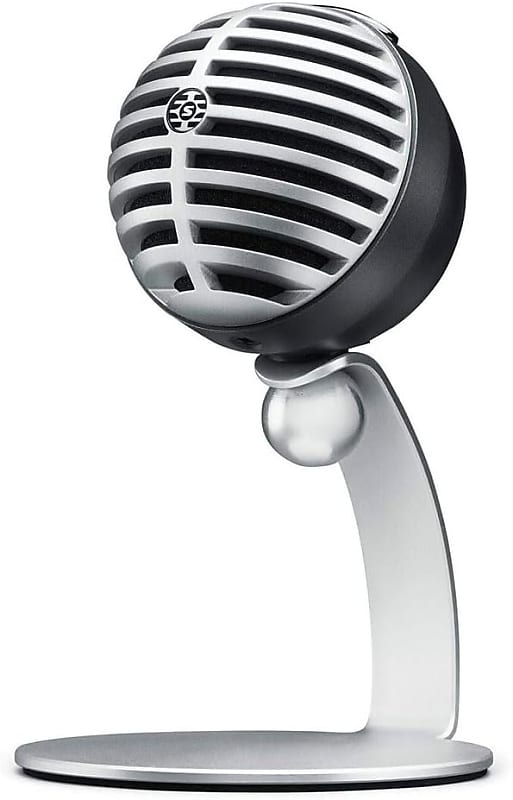 Shure MV5 Digital Condenser Microphone with Cardioid - Plug-and-play with iOS, Mac, PC, Onscreen Control w/ ShurePlus MOTIV Audio App, Includes USB and Lightning Cables (1m each) - Gray w/ Black Foam image 1