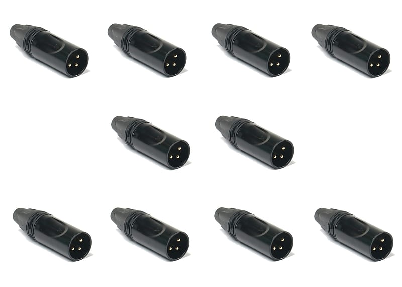 Superflex Gold XLR DMX 3 Pin Connectors Pack - 10 Male (XLRM) image 1