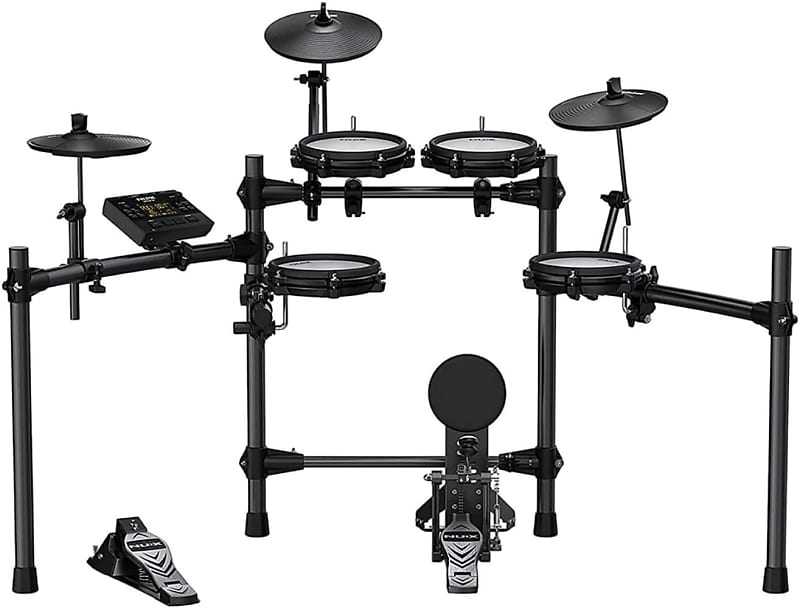 NuX DM-210 All Mesh Head Entry-Level Recordable Digital Drum Kit with Mesh Drum Pads, Independent Kick Drum, Diverse Sound Library, and Coach Function image 1