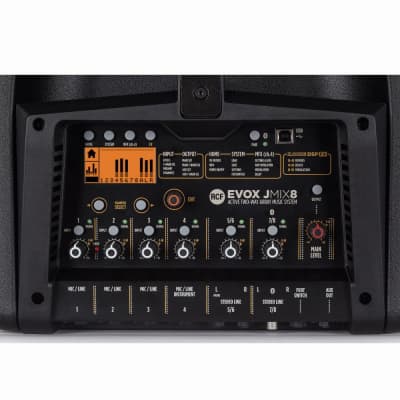 RCF EVOX JMIX8 - Active Two-Way Array Music System - Portable PA w/ 8 Channel Bluetooth Mixer - Black image 6