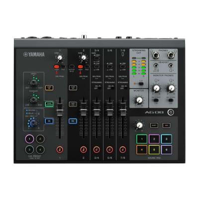 Yamaha AG08 8-Channel Live Streaming Loopback Mixer/USB Interface with Cubase Al, WaveLab Cast, Cubasis LE Software Suite (Black) image 2