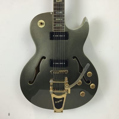 Used PRESTIGE NYS DELUXE W/ MOJOTONE P90S Electric Guitars Silver/Gray for sale