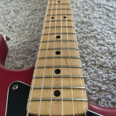Fender Standard Stratocaster Satin 2002 MIM Metallic Red Maple Neck Guitar image 8