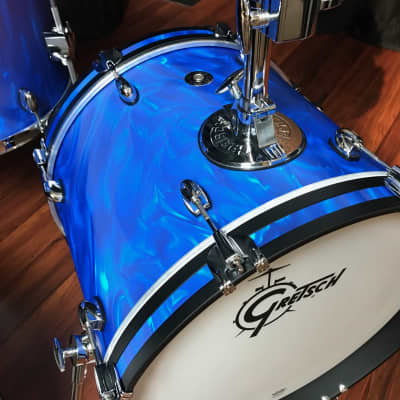 Gretsch Blue Satin Flame Catalina Club Jazz 12, 14, 18 and Snare CT1-J484-BSF image 4