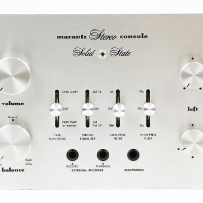 1966 Marantz Model 7T Solid State Stereo Console Control Amplifier Silver Face PreAmplifier PreAmp Made in USA Home HiFi Turntable Pre-Amplifier image 8