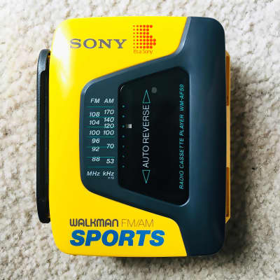 Sony WM-AF59 [COLLECTIBLE] Walkman Cassette Player, Excellent Yellow, Working ! image 1