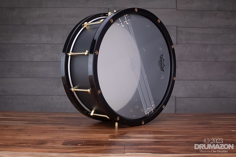 NOBLE & COOLEY 14 X 6 ALLOY CAST ALUMINIUM SNARE DRUM, BLACK
