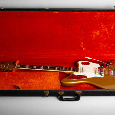 Fender  Jaguar Solid Body Electric Guitar (1966), ser. #183558, original black tolex hard shell case. image 10