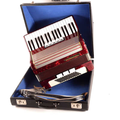 Vintage German Made Top Piano Accordion Weltmeister 60 bass, 8 reg. (5+3)&Original Hard Case, Straps image 1