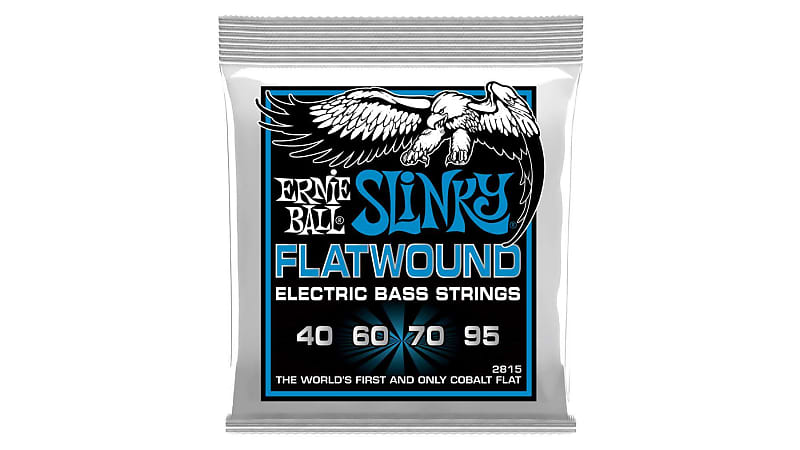 Ernie Ball P02815 Extra Slinky Flatwound Electric Bass Guitar Strings image 1