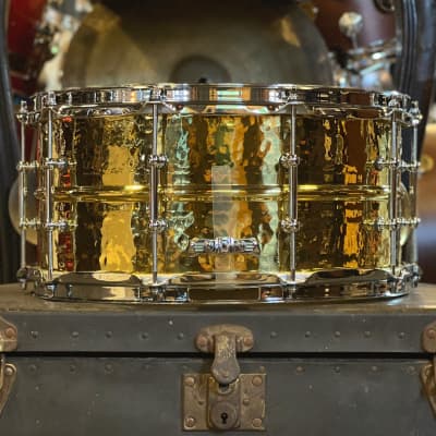 NEW Ludwig 6.5x14 Hammered Brass Snare Drum with Tube Lugs image 3