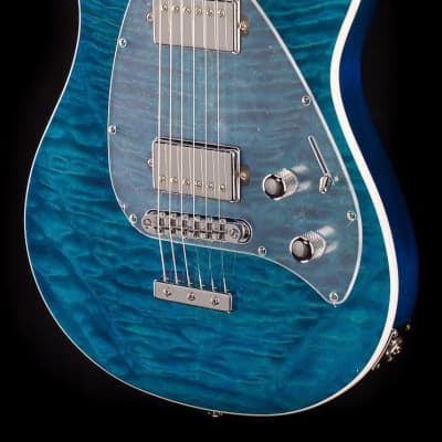 Ernie Ball Music Man Steve Morse HH Tahitian Blue Quilt-G86180 - 7.56 lbs for sale