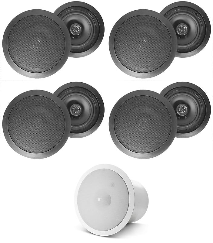 (8) HC655 6.5&quot; 500 Watt Black In-Ceiling Home Theater Speakers+JBL Subwoofer  			