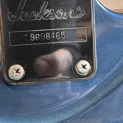 90s MIJ blue Jackson DK27 Baritone electric guitar w/ SD JB Jazz, locking tuners, TSA hard case image 15