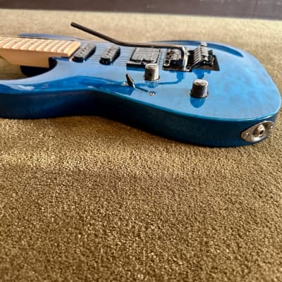 ESP LTD MH-103 QM - 2016, See Thru Blue, Left Handed image 5