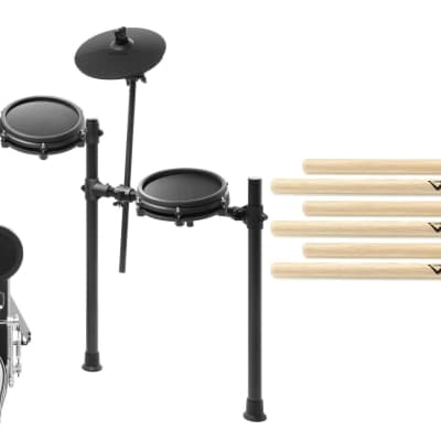 Alesis Nitro Mesh Electronic Drum Set  Bundle with Vater Classics Drumsticks 3-pack - 5A - Wood Tip image 1