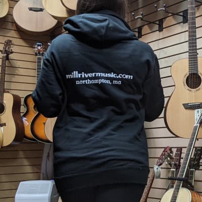 Mill River Music Pullover Hoodie 1st Edition Main Logo Unisex Black Small image 4