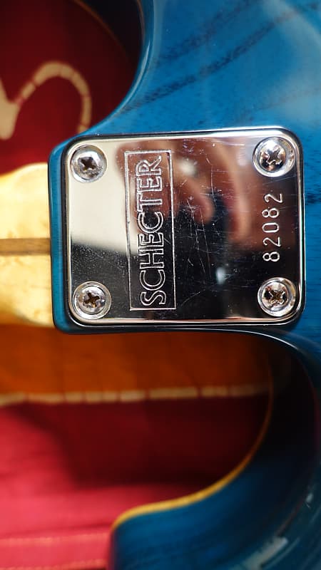 Final Price!】 SCHECTER EX-V-22-CTM-FRT Blue 5A Quilt Maple | Reverb