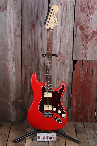 ギター Fender Mexico Stratcastar HH Fender Deluxe Series Stratocaster HH Orange Electric Guitar