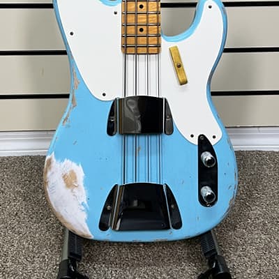Fender Custom Shop 55 Precision Bass Heavy Relic Daphne Blue 2022 image 4