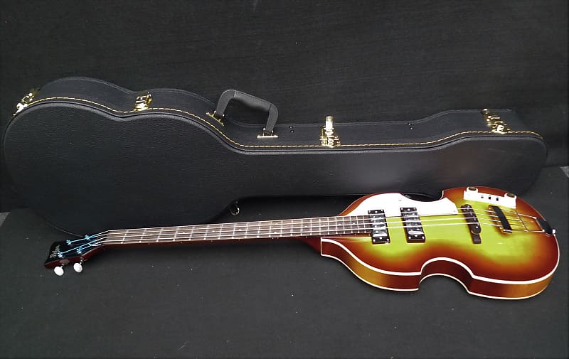 NEW Hofner CAVERN Reissue Beatle Bass HI-CA-PE-SB & CASE with Flat Wounds & 500/1 type Tea Cup Knobs image 1