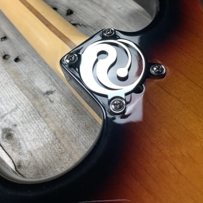 Icon Plates Yin Yang Neck Plate For Bolt On Neck Guitar or Bass - Chrome Finish image 4