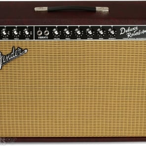 Fender '65 Deluxe Reverb 22-watt 1x12" Tube Combo Amp - Limited Edition Wine Red image 4