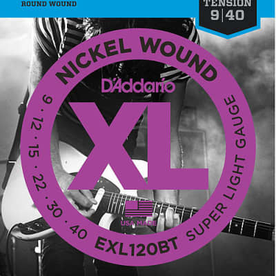 D'Addario EXL120BT Nickel Wound, Balanced Tension Super Light, 09-40 image 2
