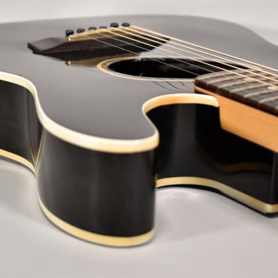 Circa 1985 Kramer Ferrington Black Finish Vintage Acoustic Electric Guitar w/OHSC image 6