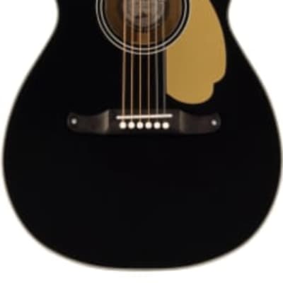 Fender Malibu Vintage Concert All Solid Acoustic Electric Guitar Black, w/Case