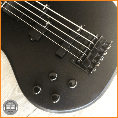 Vantage 750B 5 String Bass Satin Black – Left Handed – New Strings, Leather Strap – Samick 1992 image 3