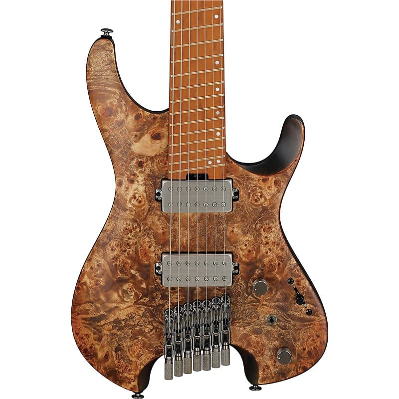 Ibanez QX527PB Headless 7-String, Poplar Burl, Antique Brown Stained image 1