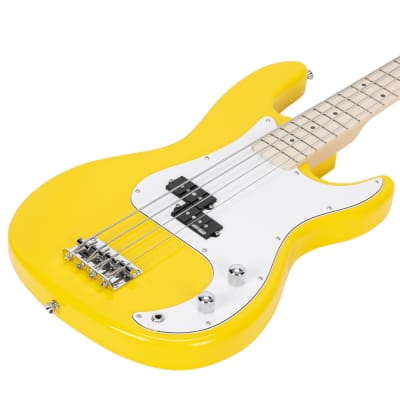 Glarry GP II Electric Bass Guitar with Wilkinson Pickup, Warwick Bass Strings, Bone Nut 2020s Yellow image 11