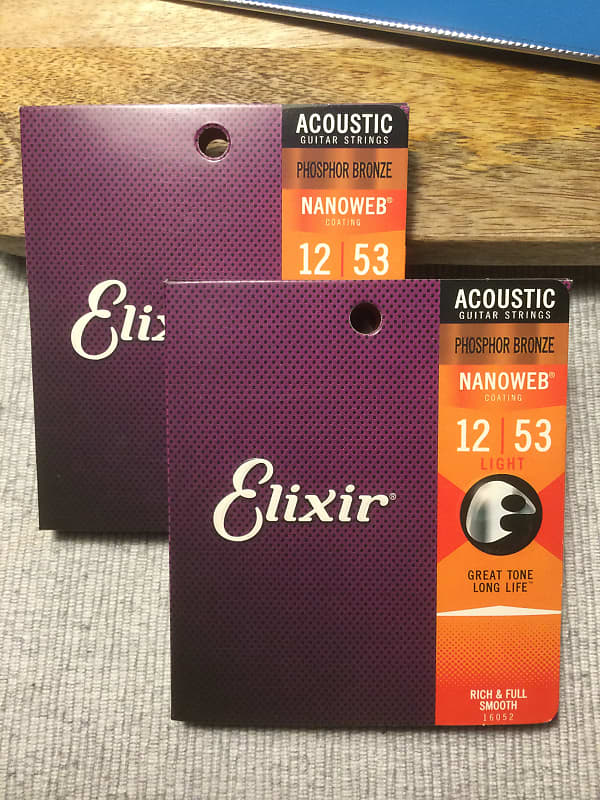 Elixir Nanoweb Light Gauge Acoustic Strings Reverb