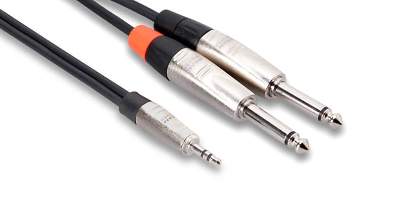 Hosa HMP-006Y Pro Y Cable 3.5mm TRS to 1/4"" TS 6ft image 1