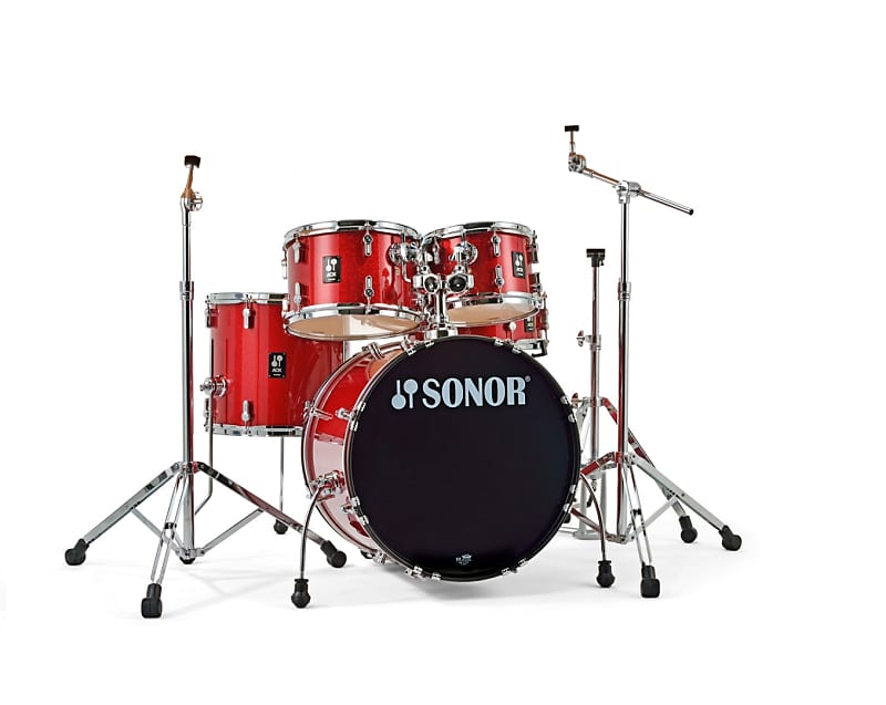 Sonor AQX STUDIO 5-Piece Poplar Drum Set w/Hardware, Red Moon Sparkle image 1