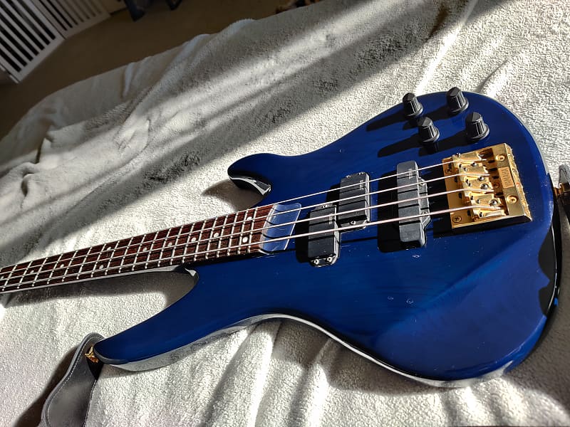 vintage 1990 Yamaha RBX 800 RBX800A trans midnight blue active PJ 4-string  bass